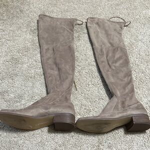 Charles by Charles David Taupe Suede Like Over Knee Boots 7.5  block heel